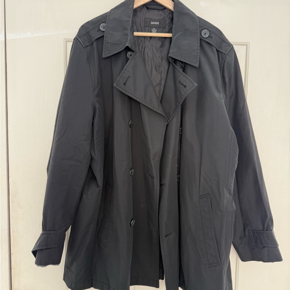 Alfani Black Quilted-Lined Trench Jacket